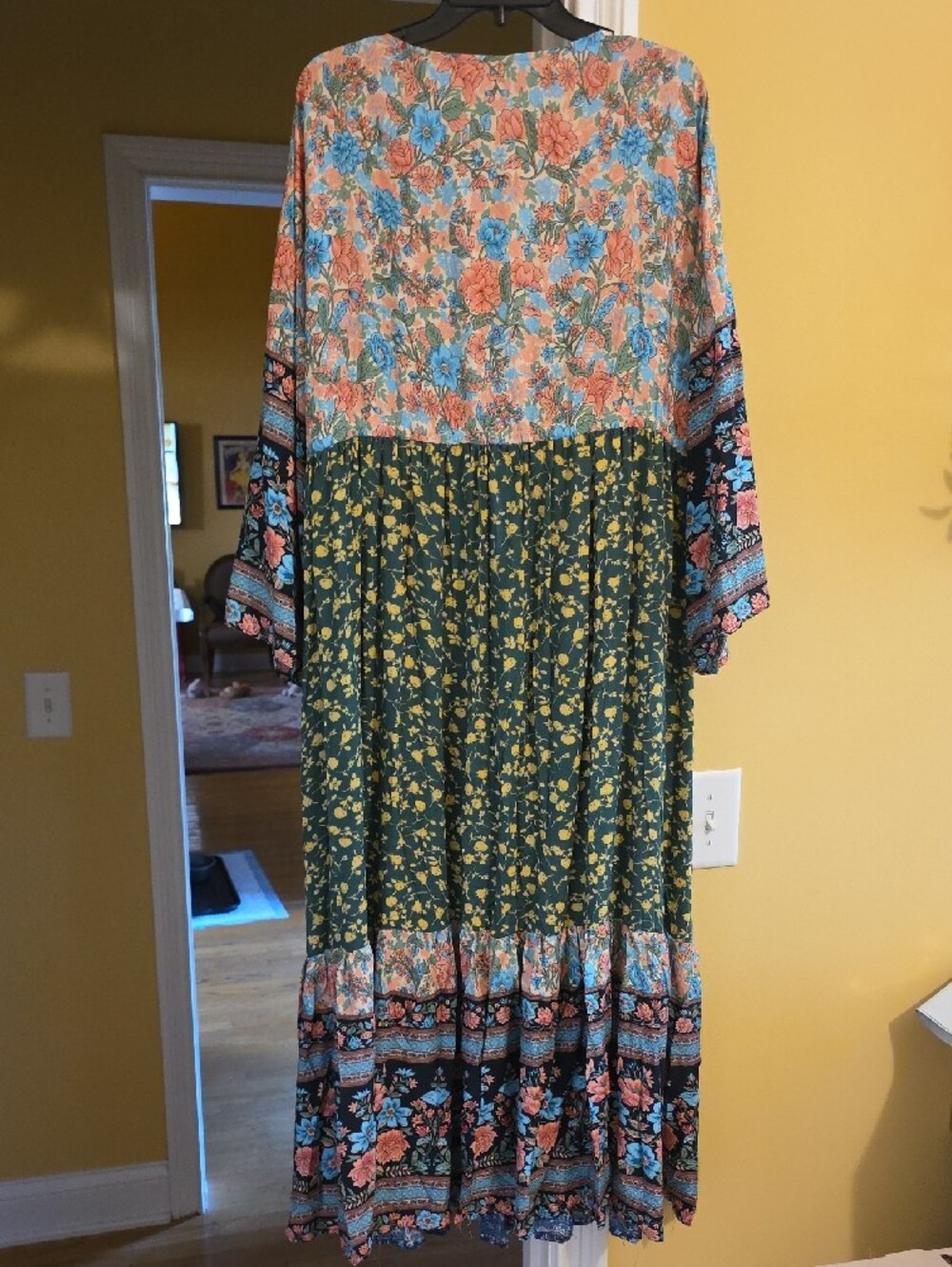Boho Floral Patchwork Maxi Kimono - Picture 4 of 5